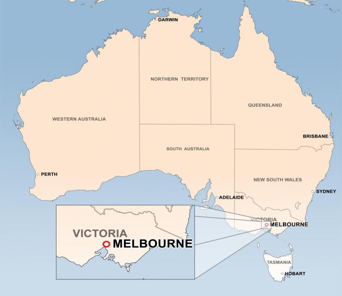 kart av Melbourne Australia