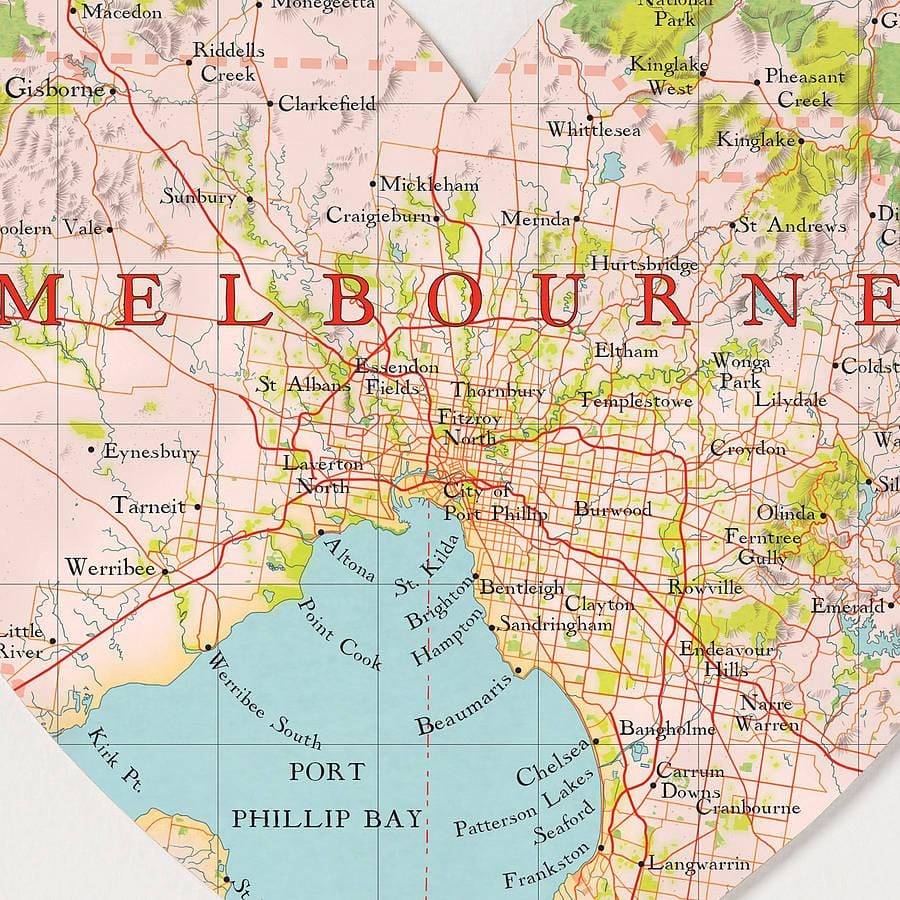 Melbourne verden kart