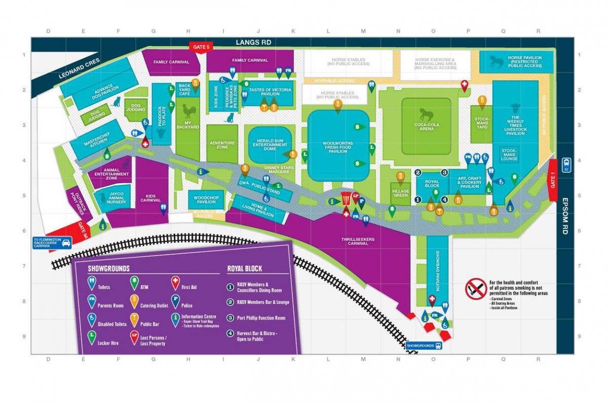 kart av Melbourne Showgrounds