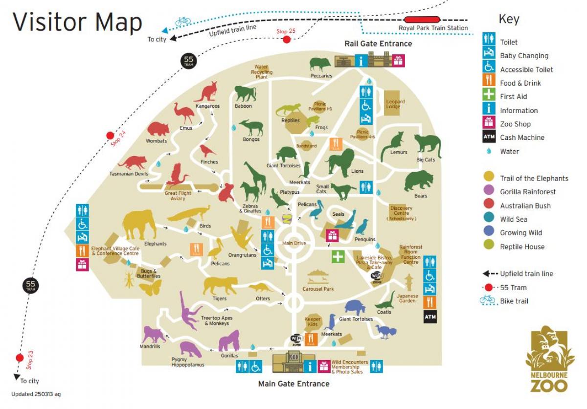 kart av Melbourne zoo