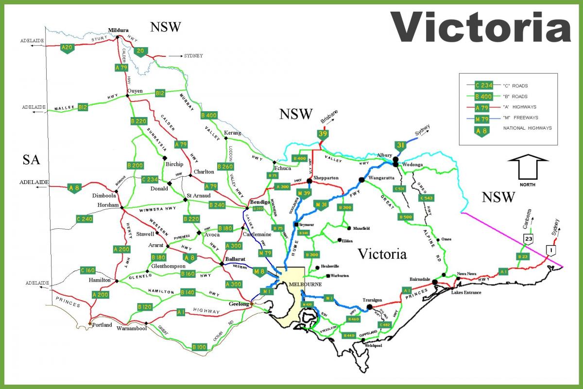kart av Victoria Australia