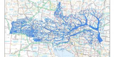 Kart av Melbourne flom