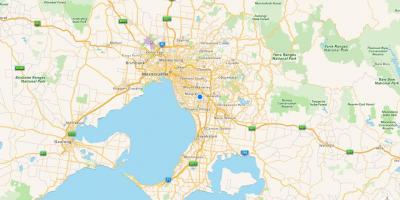 Kart av Melbourne, og forstedene