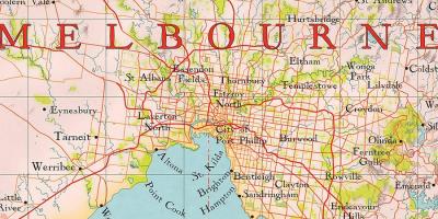 Melbourne verden kart