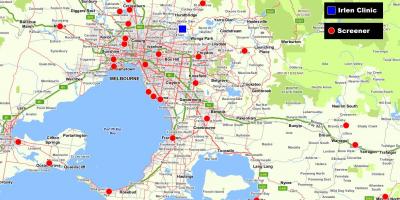 Kart over større Melbourne