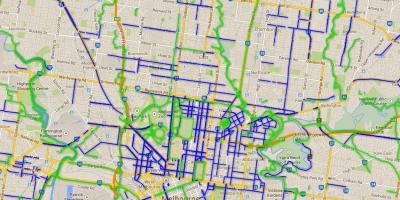 Sykkelstier Melbourne kart